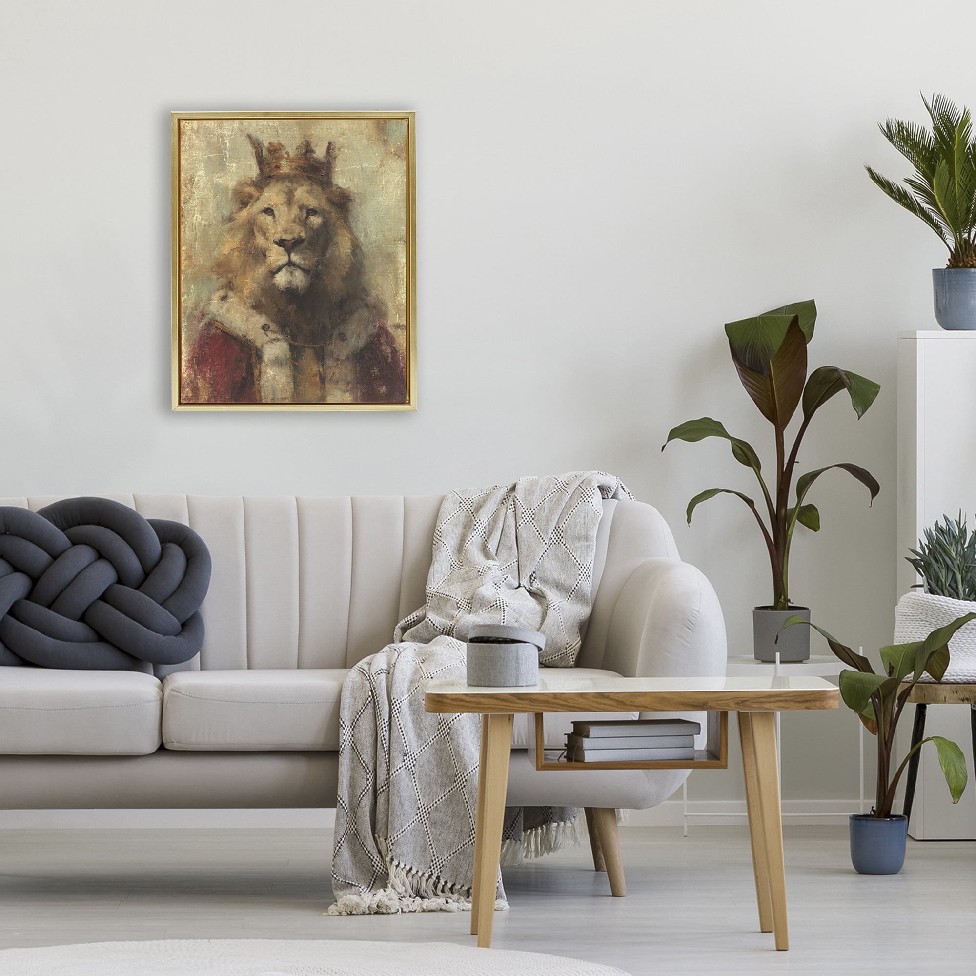 Stupell Industries Regal Lion Sovereign Gold Framed Floater Canvas Wall Art, design by Svetlana Aleynikova