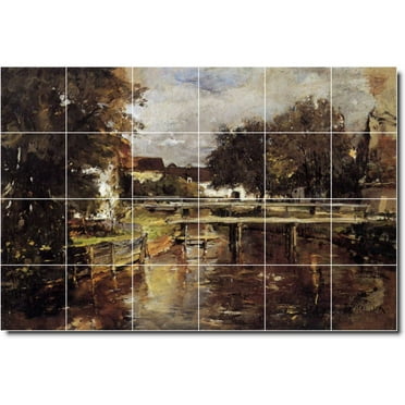 Ceramic Tile Mural-Frank Duveneck Country Painting 128. 25.5" w x 17" h using (24) 4.25 x 4.25 ceramic tiles