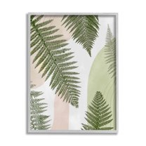 Woodland Nature Fern Leaves Botanical & Floral Graphic Art Gray Framed Art Print Wall Art