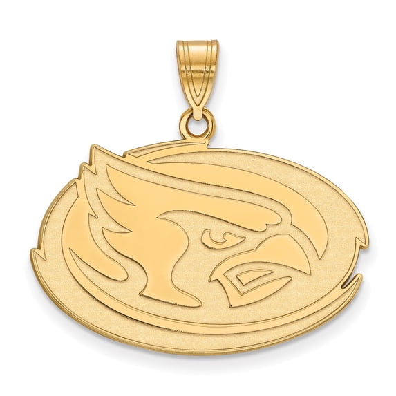 Solid 925 Sterling Silver with Gold-Toned Iowa State University Large Pendant (28mm x 27mm)