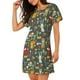 thumbnail image 2 of Easygdp Cute Animal Forest Camisón de manga corta para mujer, informal, estampado, 2 of 6