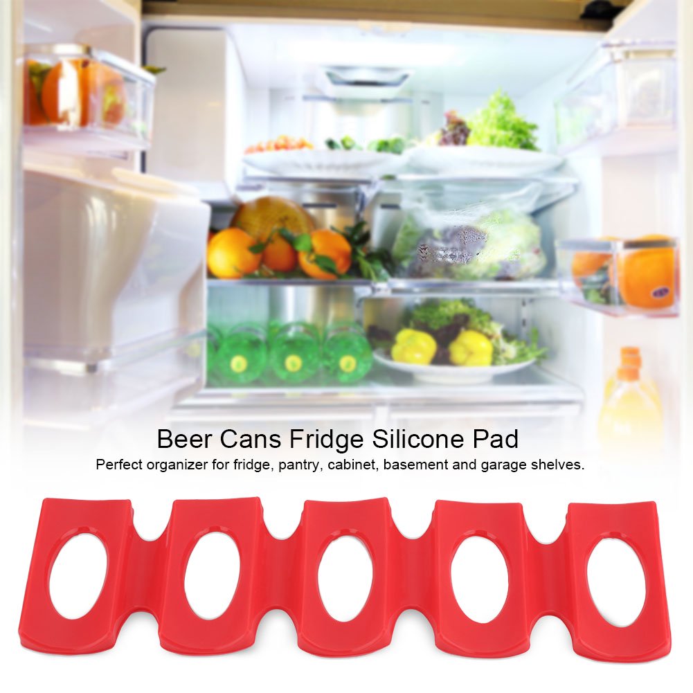 Sonew Beer Cans Fridge Silicone Pad Cupboard Shelves Organizer