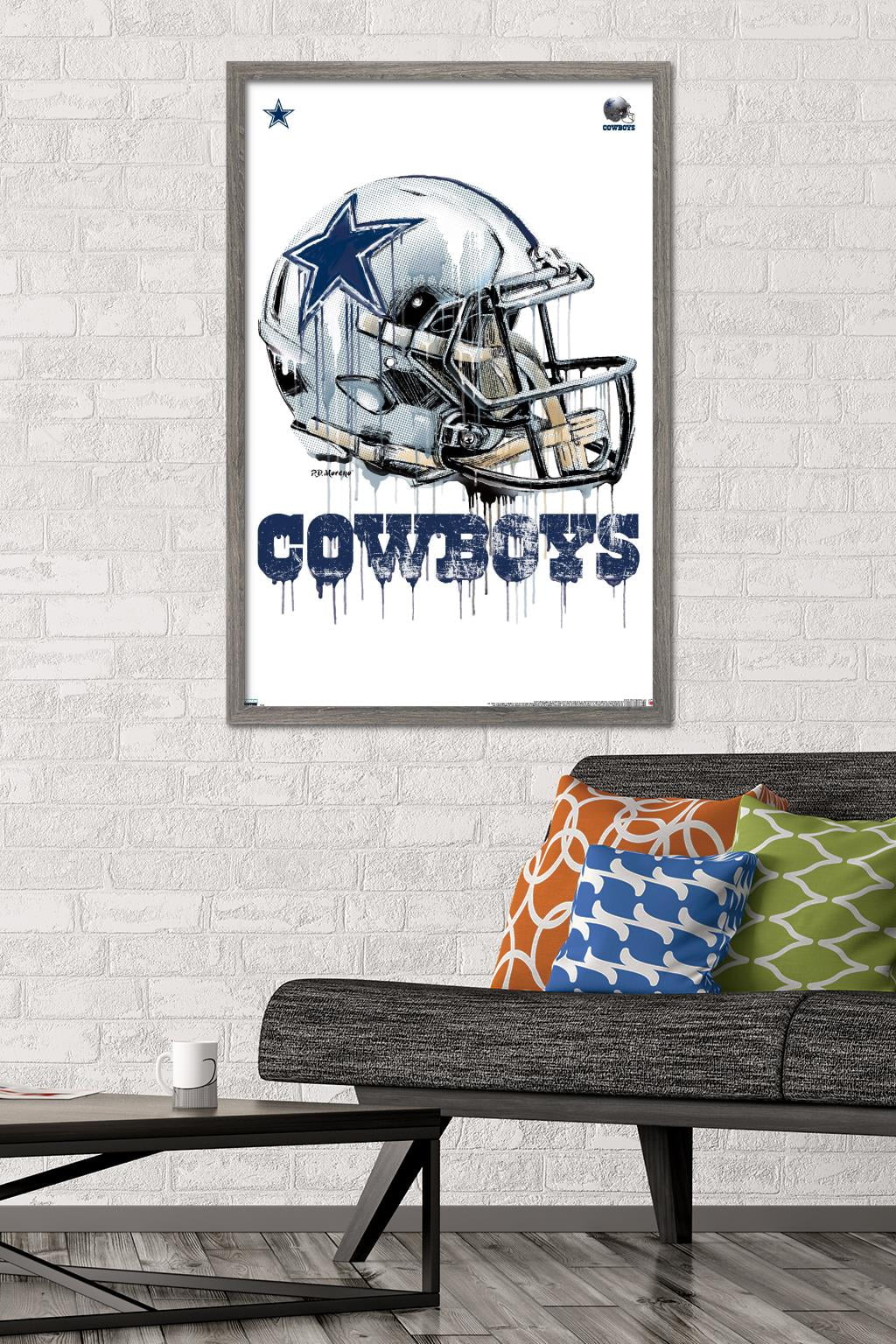 : Trends International NFL Dallas Cowboys - Helmet 16 Wall  Poster, 22.375 x 34, Black Framed Version : Sports & Outdoors