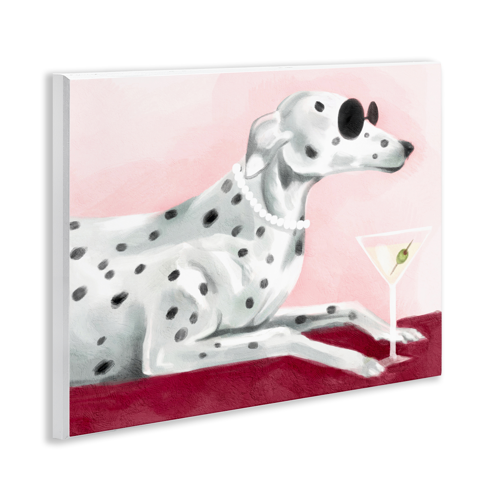 Stupell Industries Dog with Martini Animals Painting Unframed Art Print Wall Art, 14 x 11