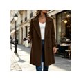thumbnail image 2 of Zynoxe Womens Jackets With Side Pockets Classic Notched Lapel Button Winter Jackets for Women Relaxed Mid‑Length Long Sleeve Coat Versatile Solid Color Casual Overcoat L, 2 of 7