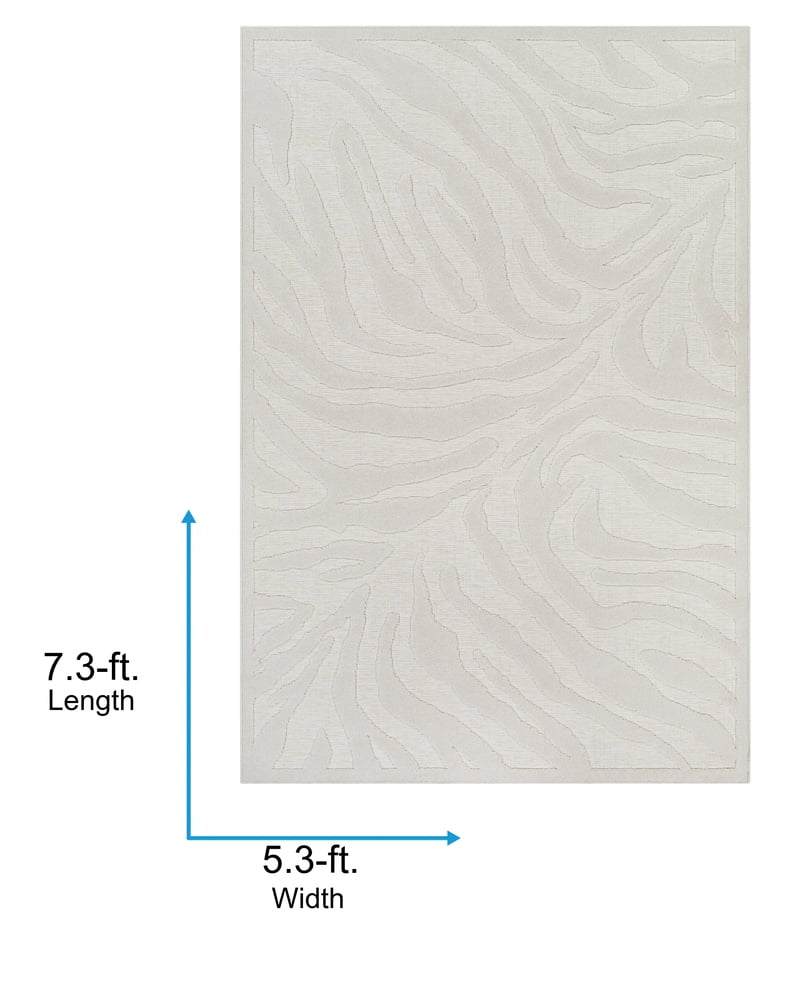 Livabliss Outdoor Rugs, 5x7 Greenwich Modern Beige Area Rug for Patio, Porch, Deck, Backyard, Waterproof Indoor Outdoor Carpet (5'1" x 7'3")