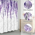 thumbnail image 2 of SUNOLIFE Purple Floral Shower Curtain,Flowers Plants Waterproof Fabric Bathroom Curtain with Hooks,72x72 in, 2 of 8