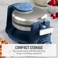 thumbnail image 4 of Martha Stewart Rotating Waffle Maker, 180° Flip, Ceramic Nonstick, Indigo Blue, 4 of 5