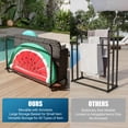 thumbnail image 6 of Sunmthink Outdoor Poolside Storage Cart with Wheels, 2-Tier Wicker Towel & Toy Organizer for Pool, Gray, 6 of 7