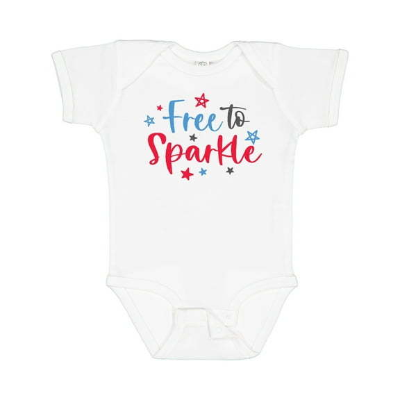 Inktastic 4th of July Free to Sparkle in Red White and Blue Boys or Girls Baby Bodysuit