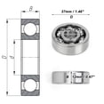 thumbnail image 4 of Unique Bargains Roulements à Billes 6301 & Rainure Profonde 12x37x12mm 1 Pce Roulements Lubrifiés Roue de Trottinette Planche à Roulettes, 4 of 6
