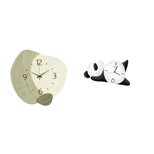 Reloj de pared,Reloj de pared silencioso Reloj de pared nórdico Decoración del hogar,Relojes decorativos para pared,oficina,aula,hogar.,Reloj de pared,Reloj de pared Panda Decoración del