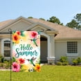 thumbnail image 2 of Amhnf Hello Summer Hummingbird And Flowers Garden Flag For Home Outdoor Garden Yard Decor 12x18 inch, 2 of 5