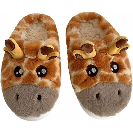 

CoCopeanut Cartoon Giraffe Cotton Slippers Winter Indoor Outdoor Slippers for Women