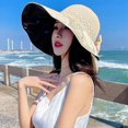 thumbnail image 3 of Sombrero de sol de verano Bowknot - Sombrero de ala ancha Gorra de pesca Sombrero de playa para mujer, 3 of 4