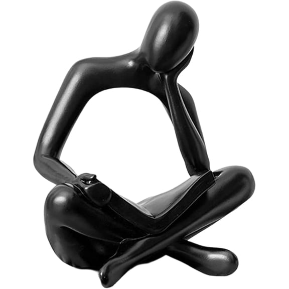 Reading Woman Statue for Home Decor, Abstract Art Resin Sculpture, Bookshelf Modern Aesthetic Ornament, Contemplative Figurine Decorations
