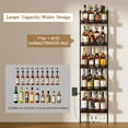 thumbnail image 4 of Wine Rack with LED Lights, 5-Tier Freestanding Wine Bottle Holder for 50 Bottles, Wall Mounted Liquor Display Shelf for Kitchen, Bar or Dining Room, Wood and Metal, 17.28''L x 7.95''W x 68.5''H, 4 of 8