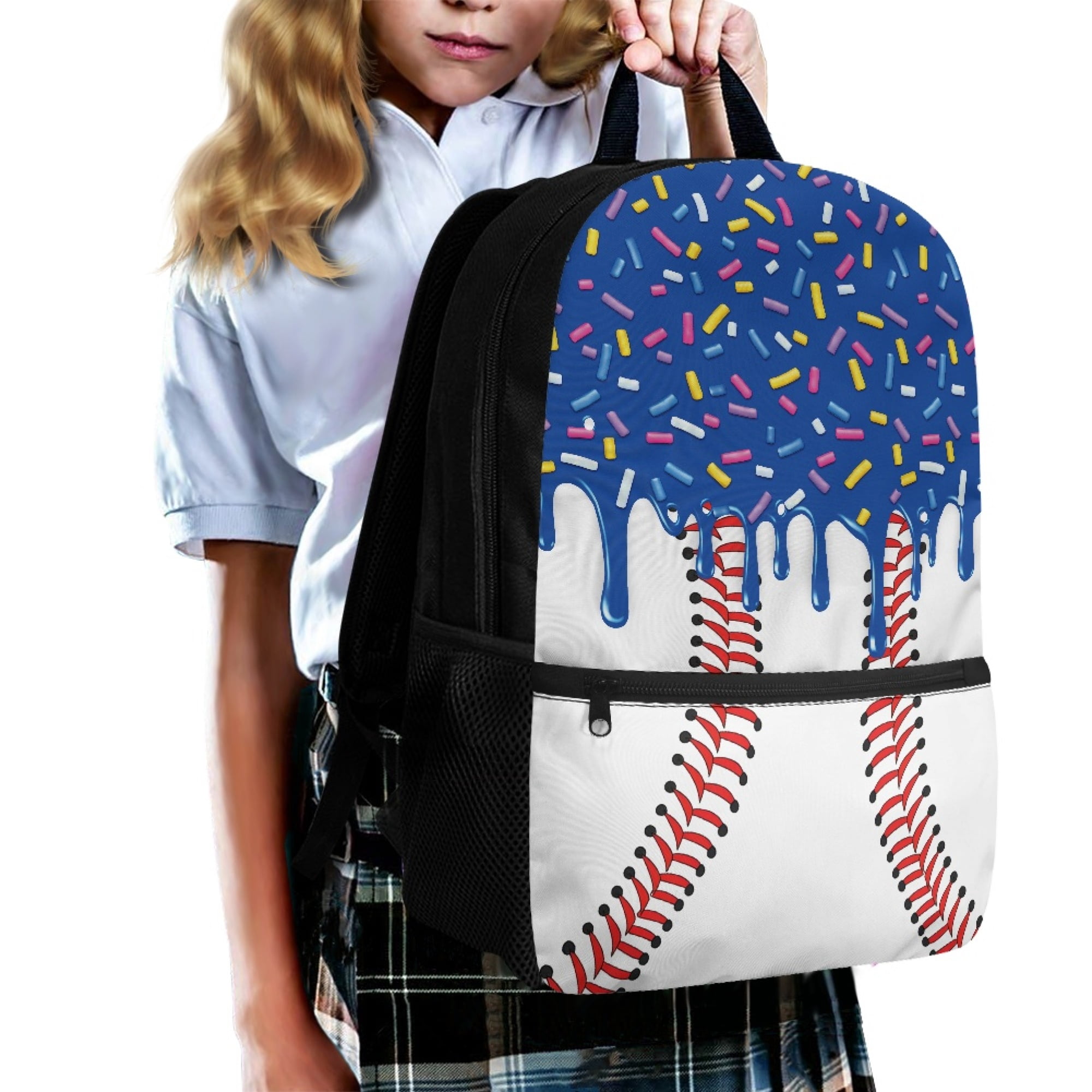 Uourmeti Spacious Compartment 17 Inch Polyester Backpack for Travel Daily Use, Spacious Interior Spacious Storage Durable School Bag, Baseball Print
