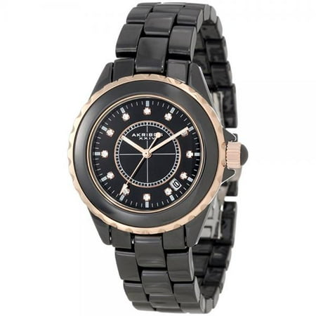 Akribos XXIV Women's AK500BKR Ceramic Interchangeable Bezel Bracelet Watch