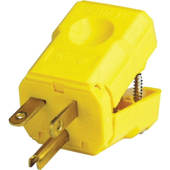 Leviton 021-05456-0PB Electrical Plug, 2 -Pole, 20 A, 250 V, NEMA: NEMA 6-20P, Yellow