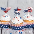 thumbnail image 3 of Diceymbol Independence Day Cake Topper Set 12-Pack Patriotic Flag Decorations for Cupcakes & Desserts Includes Paper Sticks & Adhesive, 3 of 8