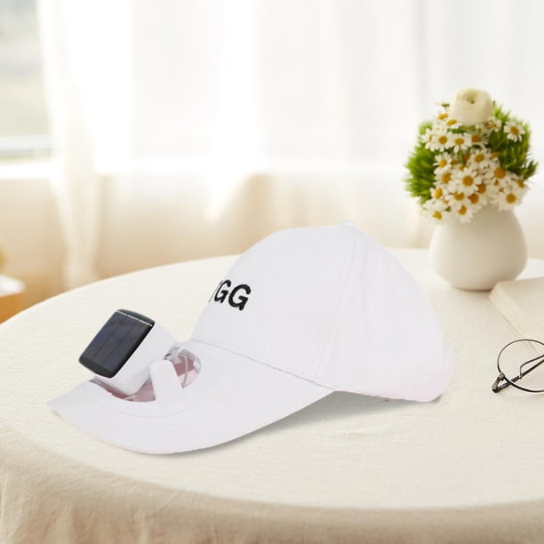 Sombrero de visera Salvador con ventilador solar o USB Blanco