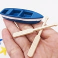 thumbnail image 4 of CIMAXIC Mini Boat Decor 3 Sets Miniature Rowboat with Paddles Model Mediterranean Rowboat Ornament,2.36"X0.79"X0.39", 4 of 5