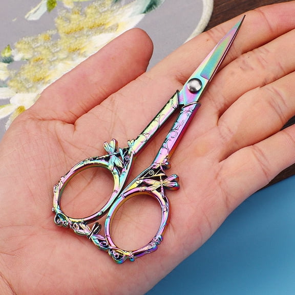 2 pc Stainless Steel Scissors Embroidery Scissors Sewing Scissors Rainbow color 120x50mm