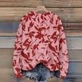 thumbnail image 6 of Long Sleeve Pullover Sweaters For Women O Neck Casual Cute Printing Knit Oversized Sweater for Fall Winter Floral Designs,Hot Pink,M, 6 of 6