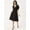 Black, variant on DressBerry Women’s Printed Poly Crepe Dress Collared V Neck Flared Short Puffed Sleeves Knee Length Regular Wear Light Weighted Casual Summer One Piece