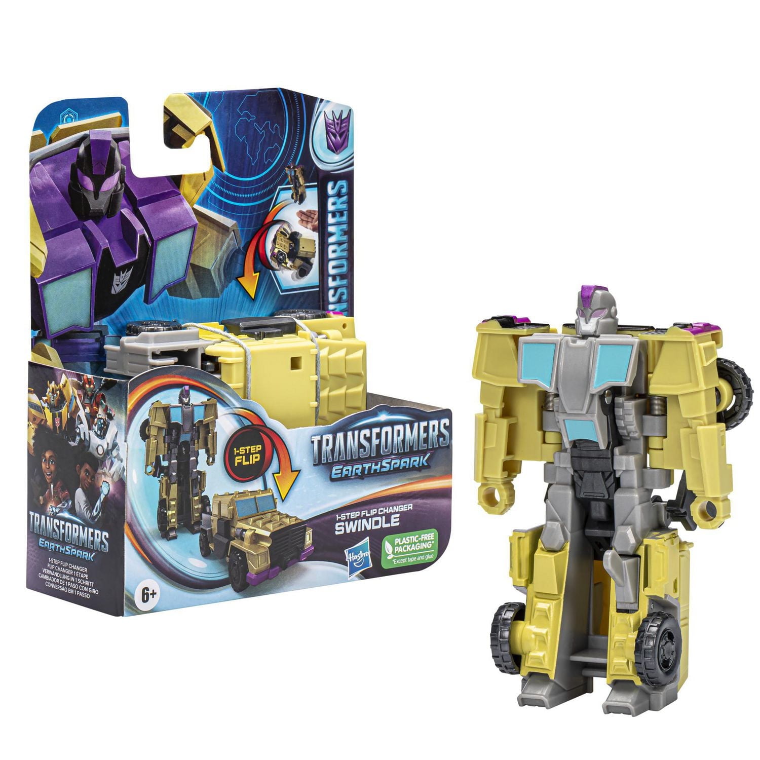 Transformers Earthspark, figurine Swindle 1-Step Flip Changer de 10 cm, à partir de 6 ans