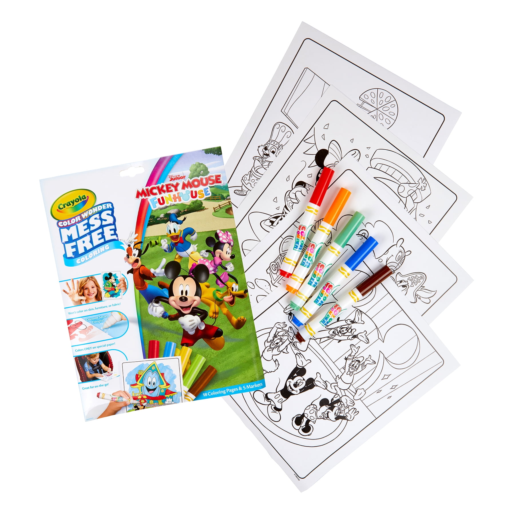 Crayola Color Wonder Coloring Pad & Markers, Mickey, 2 Sets