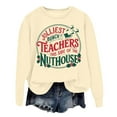 thumbnail image 2 of Jolliest Bunch Of Teachers This Side Of The Nuthouse Christmas Sweatshirts for Women Long Sleeve Crewneck Pullover Tops, 2 of 4