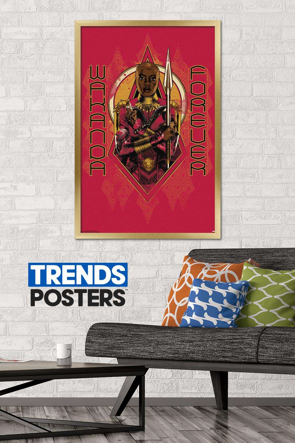 Marvel Cinematic Universe - Black Panther - Wakanda Forever Wall Poster, 22.375" x 34", Framed