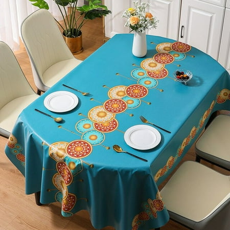 

DabuLiu European Luxury PVC Tablecloth Advanced Waterproof and oil-proof Oval Tablecloth Table Mat Table Ccover Toalha De Mesa