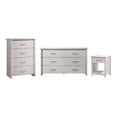 thumbnail image 1 of Pemberly Row 3Pc White Engineered Wood Dresser Chest and Nightstand Bedroom Set, 1 of 5