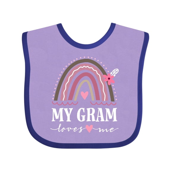 Inktastic My Gram Loves Me Rainbow Girls Baby Bib