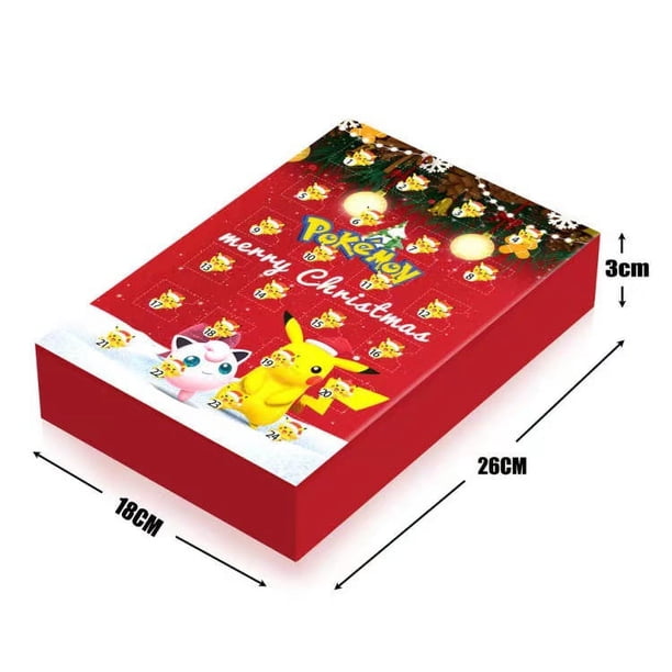 Calendrier de l'Avent de Noël Pokemon Mini Caja de Figuras, 11 Estilos, Modelo Precioso de Pikachu, Micromuñecas, Regalos de Feliz Navidad, 24 Piezas, Set