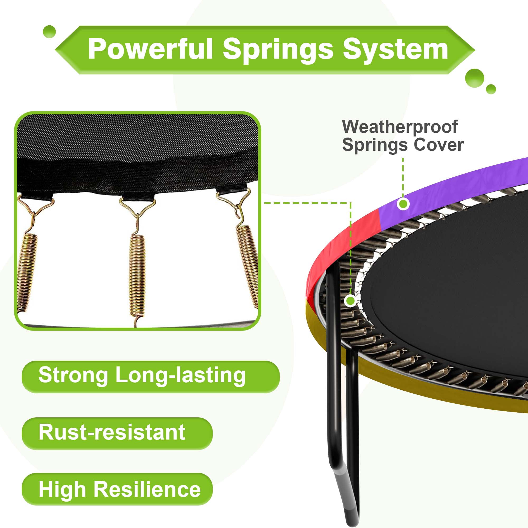 GVDV Outdoor Trampoline with Enclosure for Kids and Adults