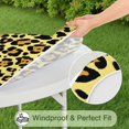 thumbnail image 5 of Yellow and Black Leopard Pattern Round Fitted Tablecloth with Elastic Edge,Dining Table Cover Waterproof,Outdoor Round Tablecloth for Camping,Dining,Indoor and Outdoor, 5 of 7