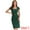 Dark Green, variant on Square Neck Cap Sleeve Belted Sheath Dress L Black