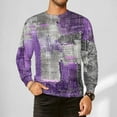 thumbnail image 2 of SGFCWSX Men Sweatshirts Crewneck Geometric Graphic Casual Long Sleeve Pullover Purple Size XL, 2 of 5