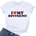 thumbnail image 3 of Gibobby Playera Corte clásico para Mujer Mujeres Casual Moda Diversión Día San Valentín Amor Impresión Top Cómodo Manga Corta Cuello Redondo Camiseta(Blanco,XL), 3 of 5