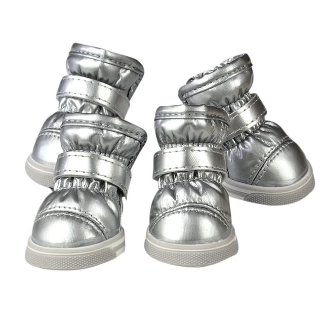 Waterproof Dog Boots Winter Snow Booties Anti-Slip Paw Protector-sliver-m(size3)