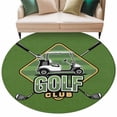 thumbnail image 2 of Round Area Rug 7 Ft, Golf Club Green Washable Non-Slip Circle Carpet for Living Room/Bedroom, Abstract Vintage Golf Sports Low-Profile Large Runner Mat Collection Rugs for Indoor, 2 of 7