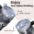 thumbnail image 4 of Camo 20oz Stainless Steel Tumbler with Handle and Straw – Insulated Travel Cup with Sliding Lid, 360° Full Wrap Printed Mug for Home, Outdoor & Sports Use, Camouflage, 4 of 6