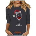 thumbnail image 2 of Simua Merry Christmas Sweatshirts for Women Funny Graphic Printed Sweatshirt Fall Pullover Cute Tops, 2 of 4