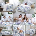 thumbnail image 5 of 3 Piece Blue Purple Spring Floral Duvet Cover Set Queen Size, Microfiber Comforter/Quilt Cover with Corner Ties and 2 Pillowcases, Summer Botanical Elegant All Season Soft Bedding with Zipper Closure, 5 of 8