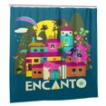 thumbnail image 3 of Cortina de ducha Encanto, cortina de ducha decorativa impermeable y lavable para baño, juego de decoración de accesorios de baño con 12 ganchos de plástico de 72 x 72 pulgadas, 3 of 8