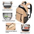 thumbnail image 5 of JIALIOU 14" Laptop Backpack Waterproof Airline Approved Stylish Casual Daypack for Travel Business College Work, Light Warm Brown, 5 of 8